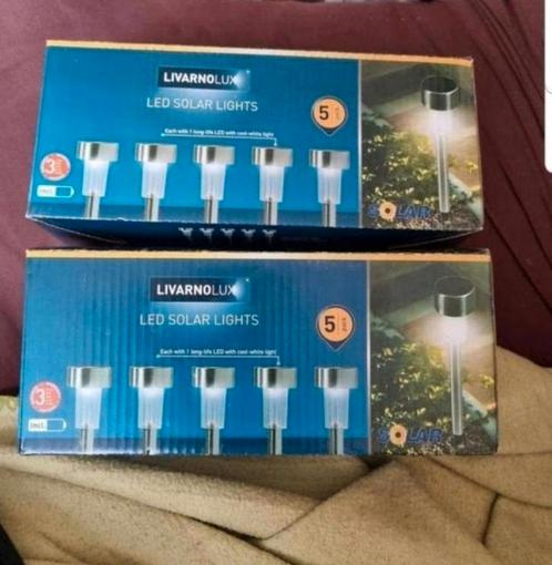 5 stuks LIVARNO home 5 LED-solarlampen Bieden, Huis en Inrichting, Lampen | Overige, Nieuw, Ophalen of Verzenden
