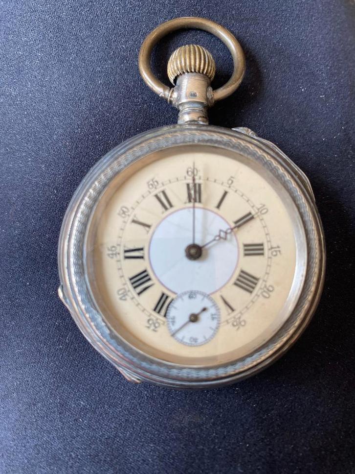 Antiek Zilveren horloge, Sieraden, Tassen en Uiterlijk, Horloges | Heren, Gebruikt, Zakhorloge, Overige merken, Zilver, Overige materialen