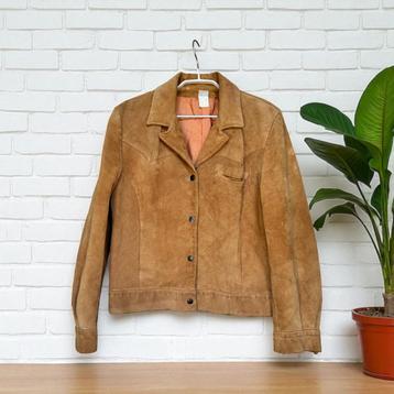 Vintage Jacket Maat L Bruin Suède Leer Western Style beschikbaar voor biedingen