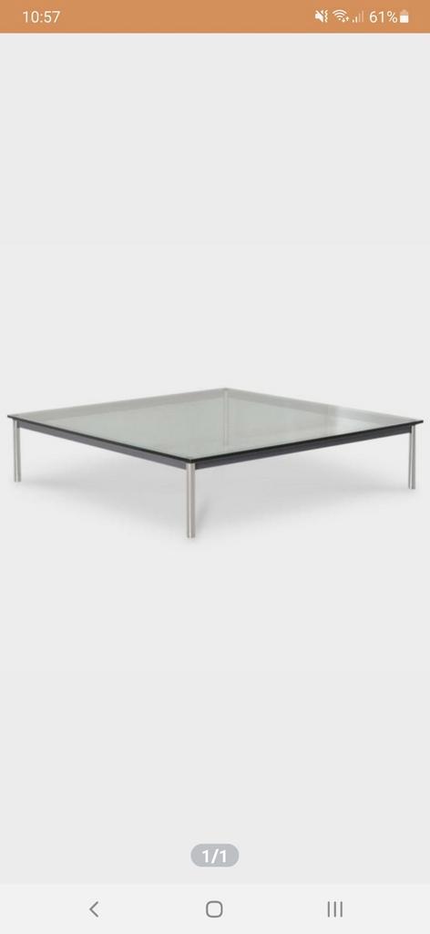 Corbusier/Cassina LC-10 Salontafel 140x140 met Certificaat, Huis en Inrichting, Tafels | Salontafels, Gebruikt, Minder dan 50 cm