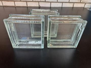 glazen bouwsteen, glas blokken, glasstenen, 8x19x19 cm. beschikbaar voor biedingen