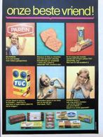 55+ vintage advertenties etenswaren 70-80 eten Kuifje Ermi, Verzamelen, Ophalen of Verzenden, Zo goed als nieuw, Reclamebord