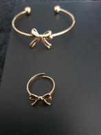 Nikkelvrije armband en ring met strik, Ophalen, Nieuw, Goud, Staal
