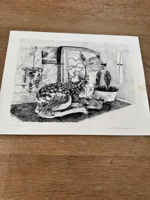 Grey horizontals Deer 2018 Gam  Bodenhausen Zeefdruk, Antiek en Kunst, Kunst | Tekeningen en Foto's, Ophalen of Verzenden
