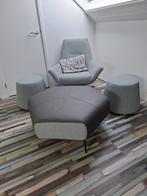 Fauteuil met poefen, Ophalen of Verzenden, Zo goed als nieuw, 50 tot 75 cm, Stof