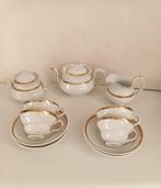 Antiek Petrus Regout kinderserviesje met gouden bies rand, Verzenden