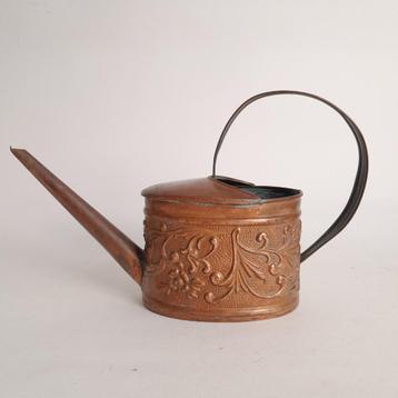 Oude koperen plantengieter met floraal decor - Frankrijk beschikbaar voor biedingen