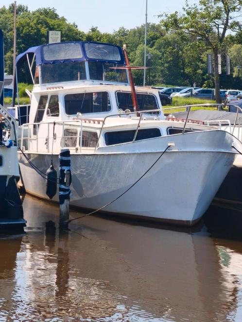 Wadden kruiser, Watersport en Boten, Motorboten en Motorjachten, Zo goed als nieuw, Polyester, Diesel, 50 pk of meer, Ophalen