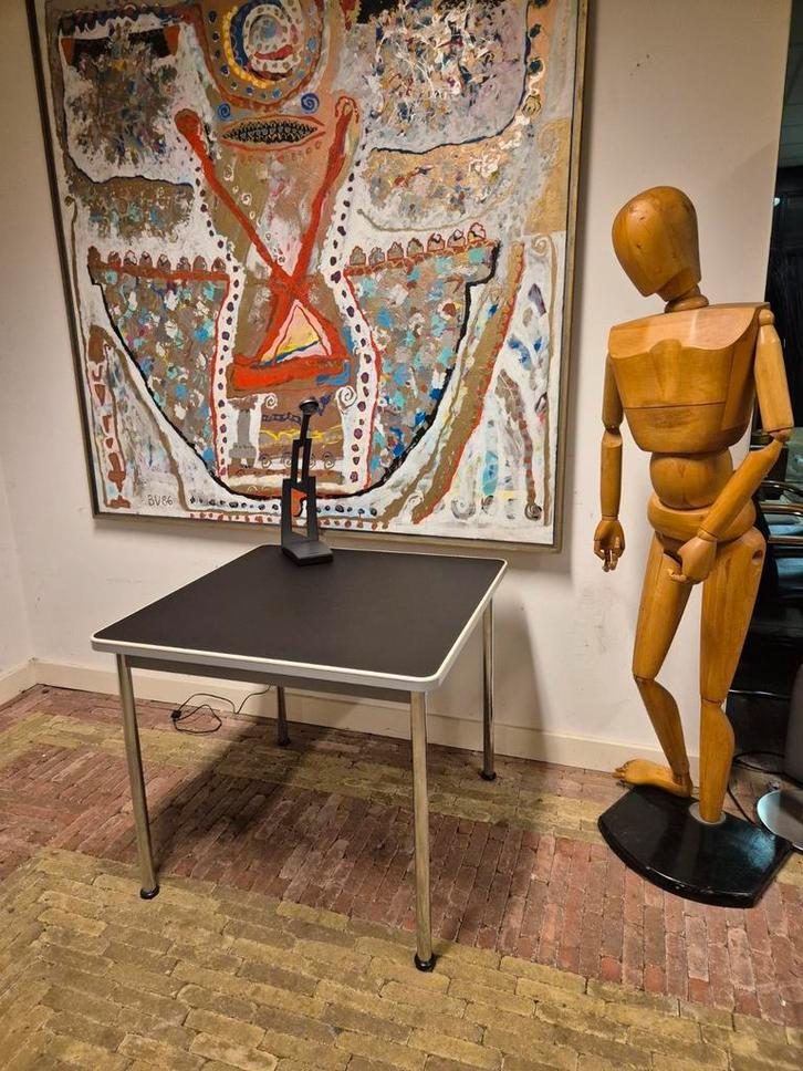 Originele Gispen tafel – ontwerp W.H. Gispen – 90  90 cm, Huis en Inrichting, Tafels | Eettafels, Zo goed als nieuw, 50 tot 100 cm
