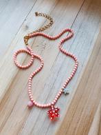 Prachtige roze ketting met het Rood Sterretje, Sieraden, Tassen en Uiterlijk, Kettingen, Overige materialen, Verstelbaar, Nieuw