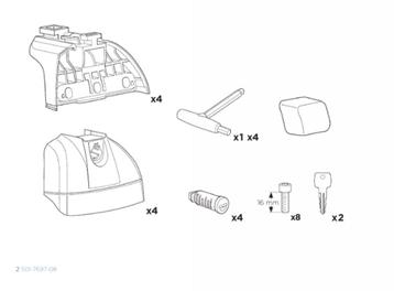 Thule 753: SET VAN  4 VOETEN voor diverse Thule Dakdragers beschikbaar voor biedingen