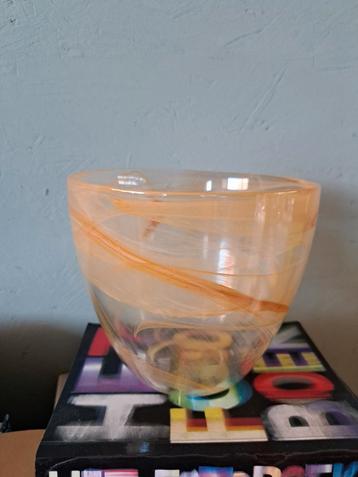 Glazen kom vaas - design glas - amber beschikbaar voor biedingen