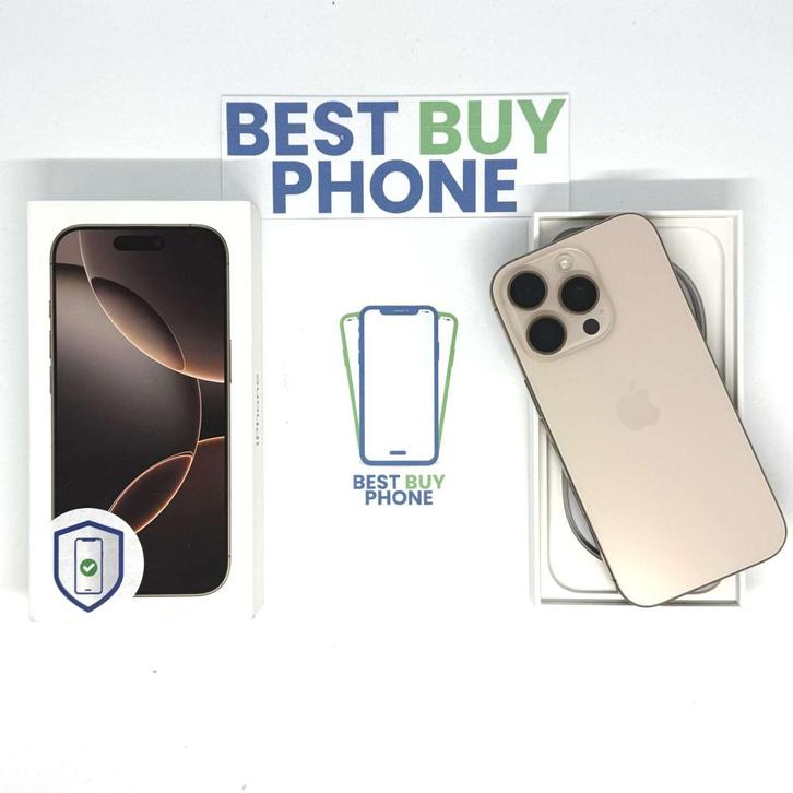 iPhone 16 Pro 128GB goud /krasvrij 99% batt /garantie, Telecommunicatie, Mobiele telefoons | Apple iPhone, Zo goed als nieuw, 128 GB