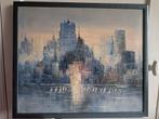 Stadsgezicht schilderij, Antiek en Kunst, Kunst | Schilderijen | Klassiek, Ophalen of Verzenden