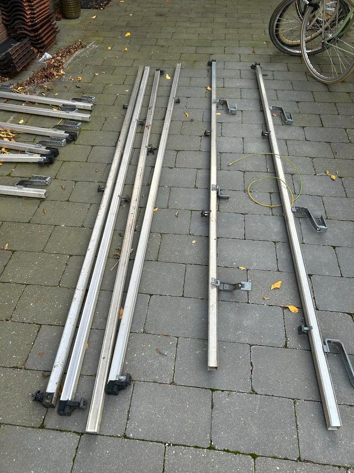 Zonnepaneel Montagesysteem - Rails & Dakbeugels, Auto diversen, Dakdragers, Gebruikt, Ophalen