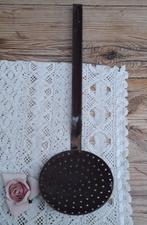 Oude Franse bruin emaille schuimspaan, Antiek en Kunst, Ophalen of Verzenden