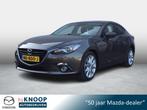 Mazda 3 2.0 GT-M | Leder | PDC | Cruise |, Auto's, Gebruikt, Zwart, 4 cilinders, Bruin