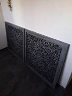 Houten Decoratie..wandschermen! 2stuks, Ophalen of Verzenden, Zo goed als nieuw