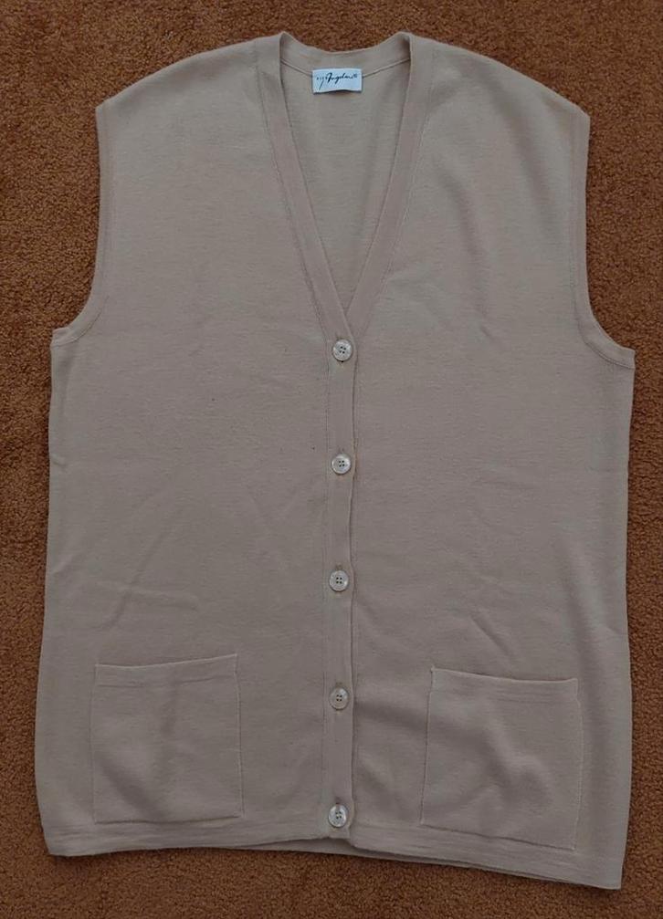 Mouwloos vest, beige, 50% wol, maat 56/58, Kleding | Heren, Grote Maten, Zo goed als nieuw, Trui of Vest, Beige, Ophalen of Verzenden