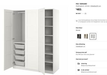IKEA PAX kledingkast 150x58x201 cm Bezorg-/montageoptie
