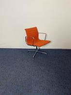 2 x Vergaderstoel Vitra Eames 107, oranje stof, chroom frame, Twee, Gebruikt, Stof, Ophalen