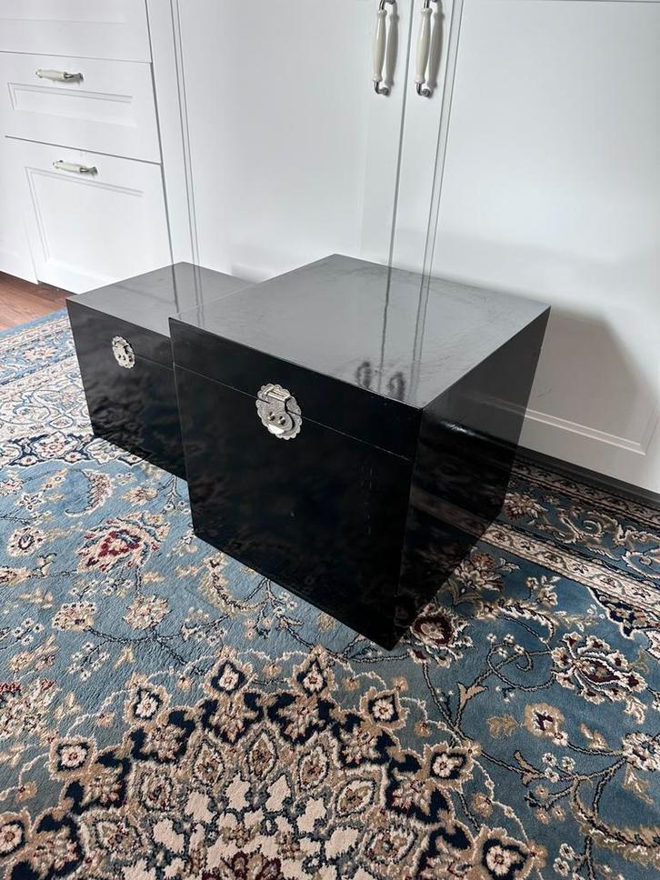 leuke set zwarte (opberg) kisten, Huis en Inrichting, Woonaccessoires | Kisten, Zo goed als nieuw, Minder dan 50 cm, Ophalen