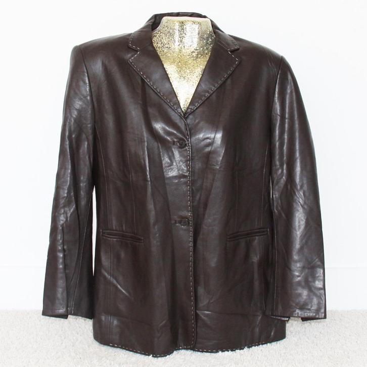 Zeer Mooie Zachte Leather Look Hauber Jas (Maat 44) € 25,-, Kleding | Dames, Jassen | Winter, Zo goed als nieuw, Maat 42/44 (L)