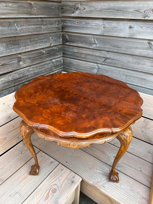 Antieke Salontafels - Wortelnoten Blad (Set van 2), Antiek en Kunst, Antiek | Meubels | Tafels, Ophalen of Verzenden