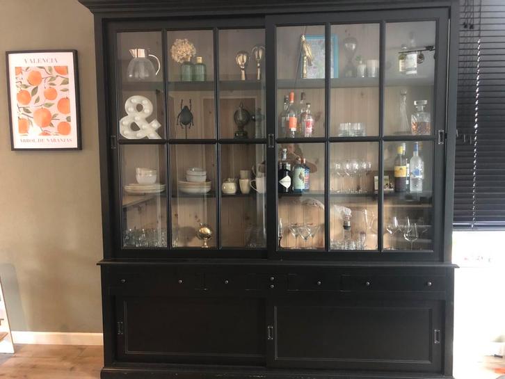 Zwarte Rofra Home Buffetkast, Huis en Inrichting, Kasten | Buffetkasten, Zo goed als nieuw, 200 cm of meer, 200 cm of meer, 25 tot 50 cm