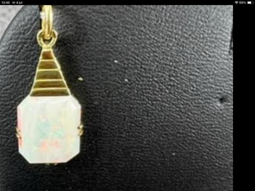 Vintage gouden Kettinghanger Australische opaal 14 kar goud, Sieraden, Tassen en Uiterlijk, Kettinghangers, Zo goed als nieuw