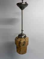 Art Deco vintage hanglamp plafondlamp gemarmerd glas pendule, Huis en Inrichting, Lampen | Hanglampen, Art deco, Ophalen of Verzenden