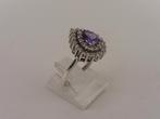 Zilveren damesring met zirkonia                         Z139, 18 tot 19, Gebruikt, ., Paars