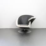 1x Leolux Parabolica Fauteuil Rechts Grijs/Wit Leer - Alu, Huis en Inrichting, Fauteuils, Niet ingevuld, 125 tot 150 cm, Niet ingevuld