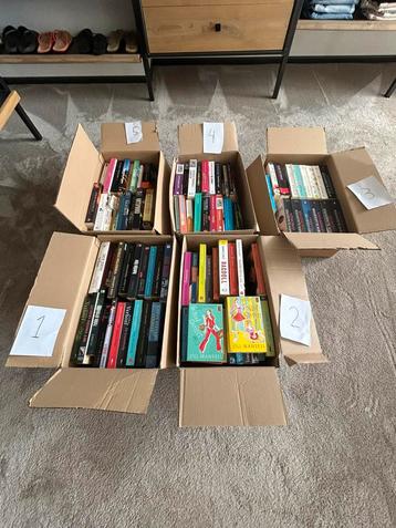 Te koop: Dozen met boeken beschikbaar voor biedingen