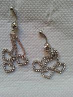 p087 navelpiercing strass hartjes, Ophalen, Navelpiercing, Staal, Nieuw
