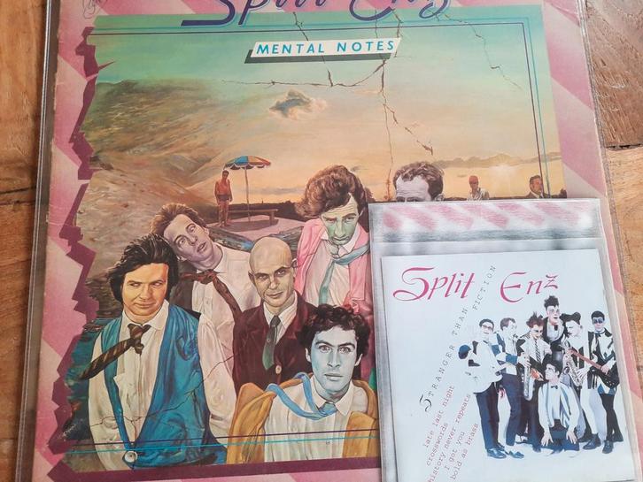 LP + CD  SPLIT ENZ  mental notes & stranger than fiction, Cd's en Dvd's, Vinyl | Rock, Gebruikt, Poprock, 12 inch, Ophalen of Verzenden