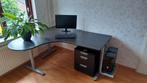 Ikea bureau Galant. Hoekopstelling. Bruin / zwart., Ophalen, In hoogte verstelbaar, Zo goed als nieuw