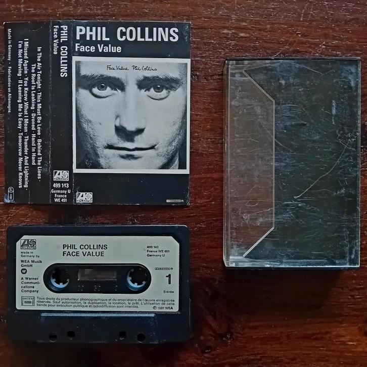Phil Collins - Face value cassette tape pop rock Genesis, Cd's en Dvd's, Cassettebandjes, Gebruikt, Origineel, Pop, 1 bandje, Ophalen of Verzenden