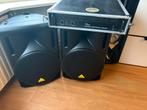 Behringer Speakers met Versterker, Gebruikt, 120 watt of meer, Front, Rear of Stereo speakers, Ophalen