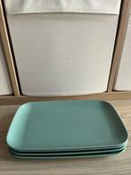 4 rechthoekige borden turquoise/groen IKEA!, Huis en Inrichting, Gebruikt, Ophalen of Verzenden, Bord(en), Overige stijlen