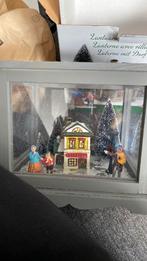 Z.G.A.N glazen bak met kersttafereel met verlichting., Ophalen, Zo goed als nieuw