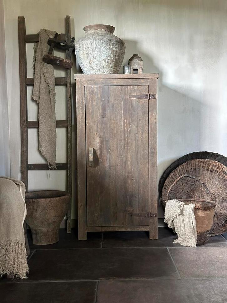 Eendeurskast Keci Driftwood/ Old Wood, Huis en Inrichting, Kasten | Overige, Nieuw, Ophalen of Verzenden