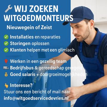 Witgoedservice- Monteur- Installateur beschikbaar voor biedingen