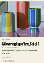 &Klevering Ligne Vaasjes - Set van 3, Overige kleuren, Aardewerk of Porselein, Nieuw, Ophalen of Verzenden