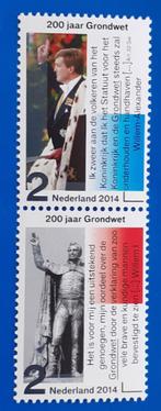 NVPH 3171-72 200 jaar Koninkrijk Grondwet (paartje) - 2014, Postzegels en Munten, Postzegels | Nederland, Na 1940, Verzenden, Postfris