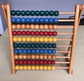 Telraam Verstelbaar met 100 houten kralen. beschikbaar voor biedingen