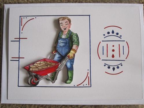 Originele mannen kaarten (3D), Hobby en Vrije tijd, Kaarten | Zelfgemaakt, Nieuw, Man of Vrouw, Ophalen