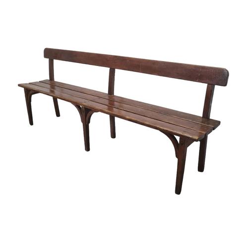 Antiek Franse houten halbank, circa 1900, Antiek en Kunst, Antiek | Meubels | Stoelen en Banken, Ophalen