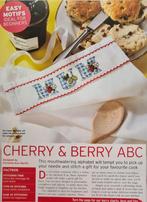 Cherry en Berry alfabet borduurpatroon, Ophalen, Nieuw, Handborduren, Patroon