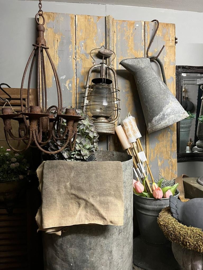 Vintage zinken kan brocant,tuin, Antiek en Kunst, Ophalen of Verzenden